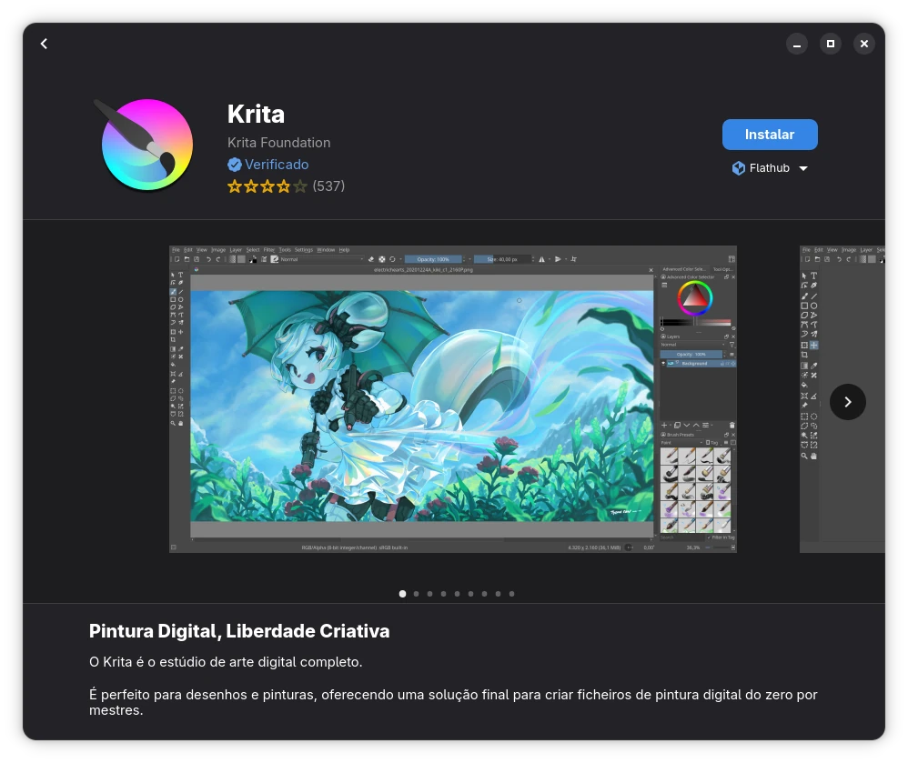 Como instalar o Krita para iniciantes no Linux